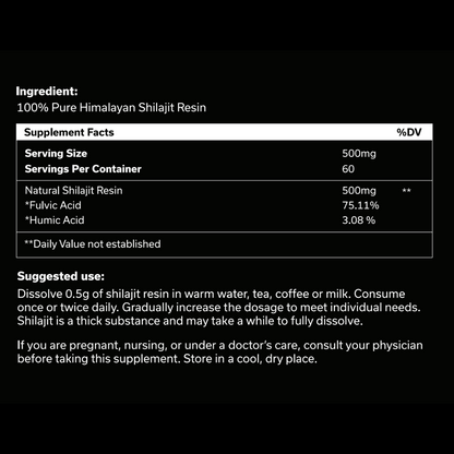Pure Himalayan Shilajit Resin (Gold Grade)